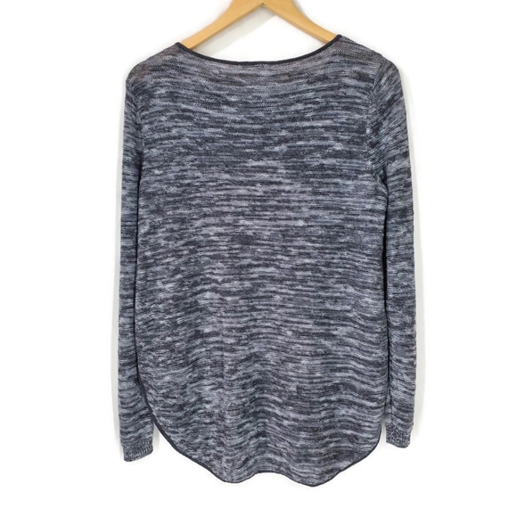 Eileen Fisher Organic Linen Cotton Lightweight Sweater Heathered Dark Gray M - Picture 4 of 8